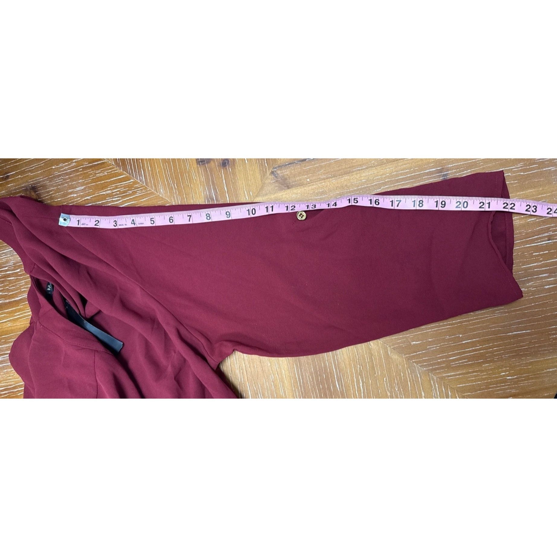 Other Women's Burgundy Blouse With Roll-Up Sleeves & Buttoned Fron Size XL / US 12-14 / IT 48-50 - 13 Thumbnail