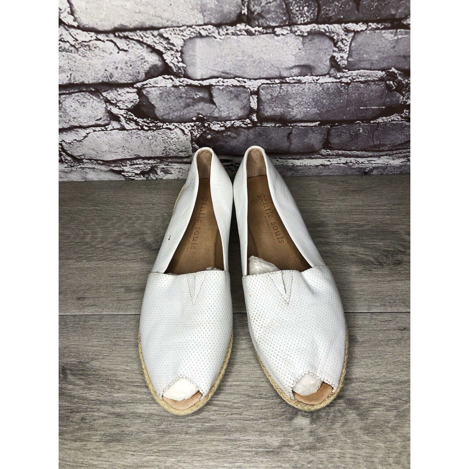 Kenneth Cole Kenneth Cole Gentle Souls White Leather Woven Wedge Sandals Size US 8.5 / IT 38.5 - 16 Thumbnail