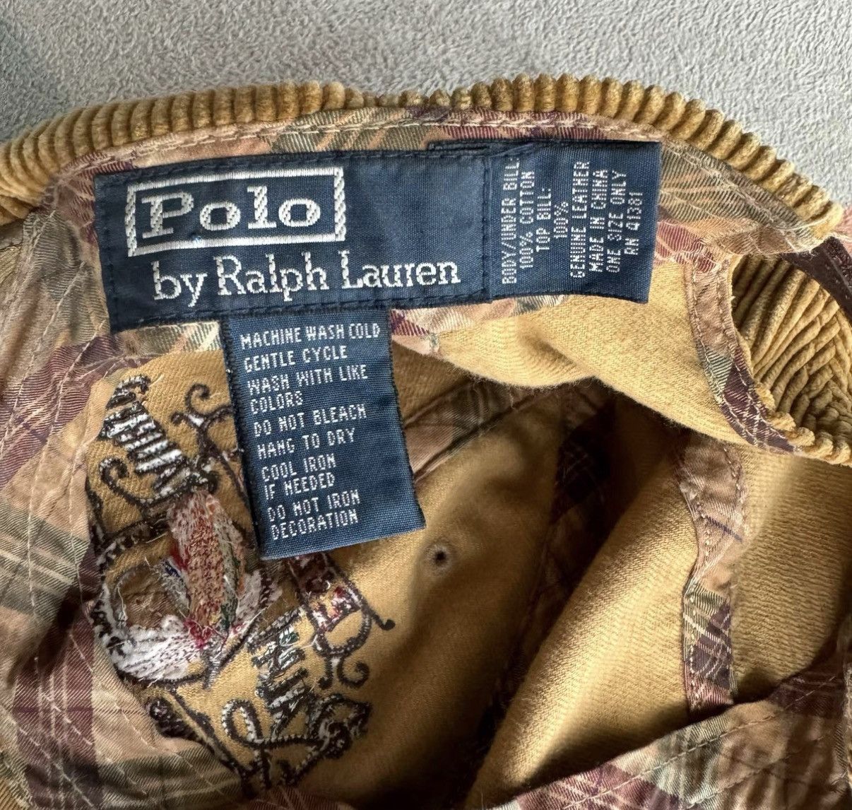 Polo Ralph Lauren Ralph Lauren Embroidered Corduroy Leather Visor Cap K22 Size ONE SIZE - 5 Thumbnail