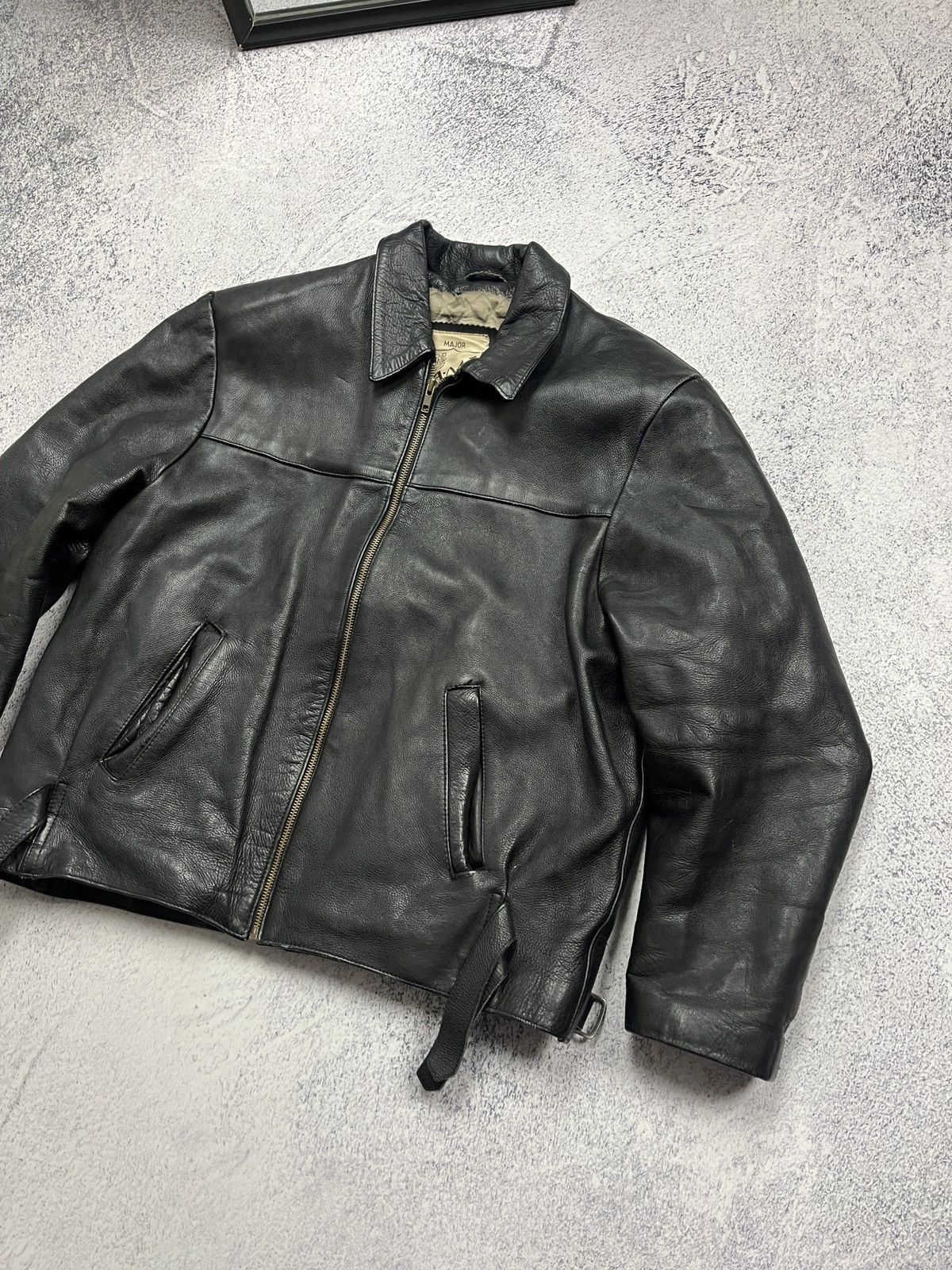 AMI Y2K Vintage AMI Leather Jacket Moto Streetwear Style USA VTG Size US S / EU 44-46 / 1 - 4 Thumbnail