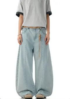 Japanese Brand Men's loose straight casual wide-leg versatile jeans Size US 32 / EU 48 - 6 Thumbnail