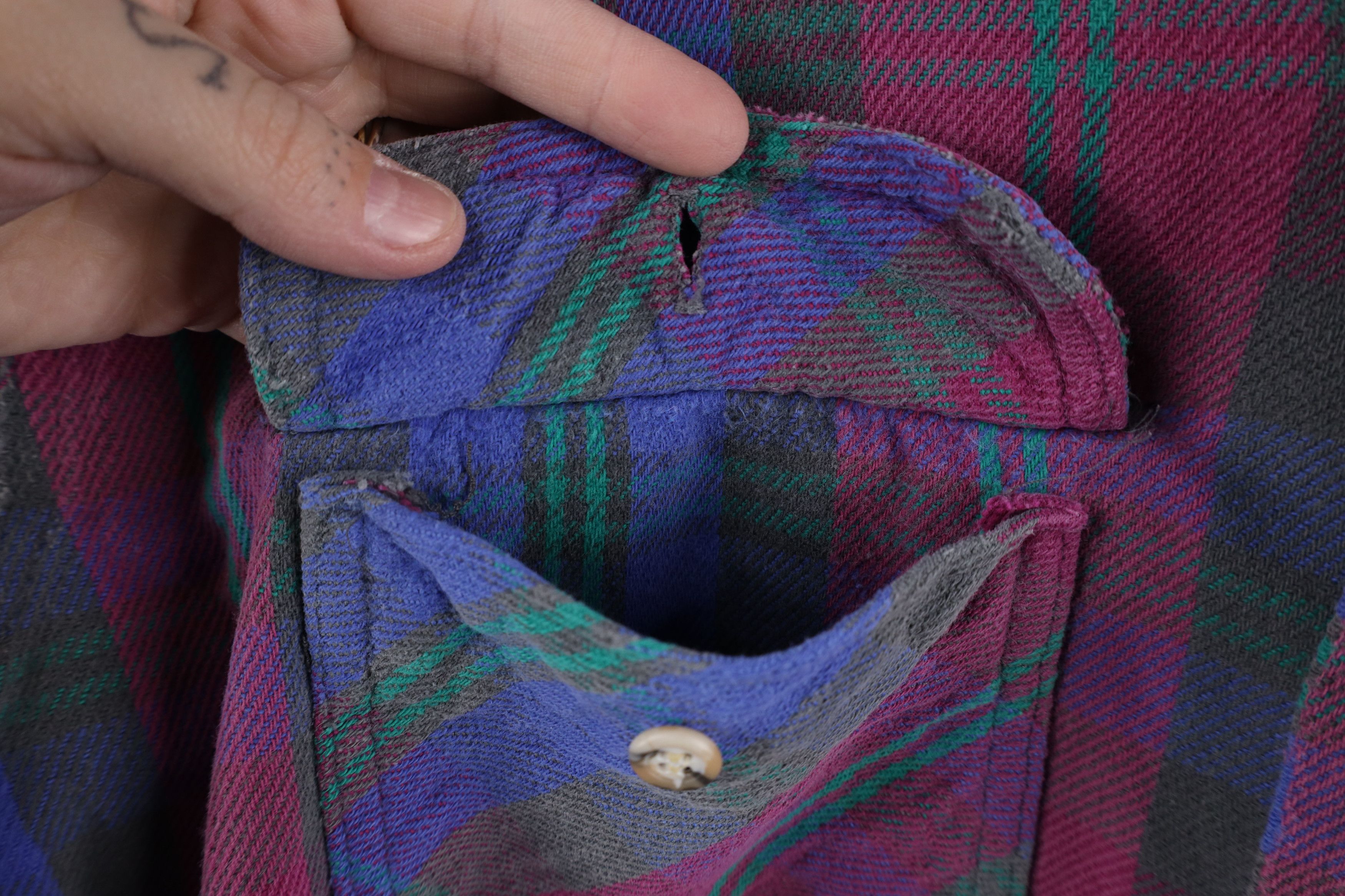 Vintage Vintage 70s Streetwear Flannel Button Shirt Plaid USA Size US XL / EU 56 / 4 - 9 Thumbnail