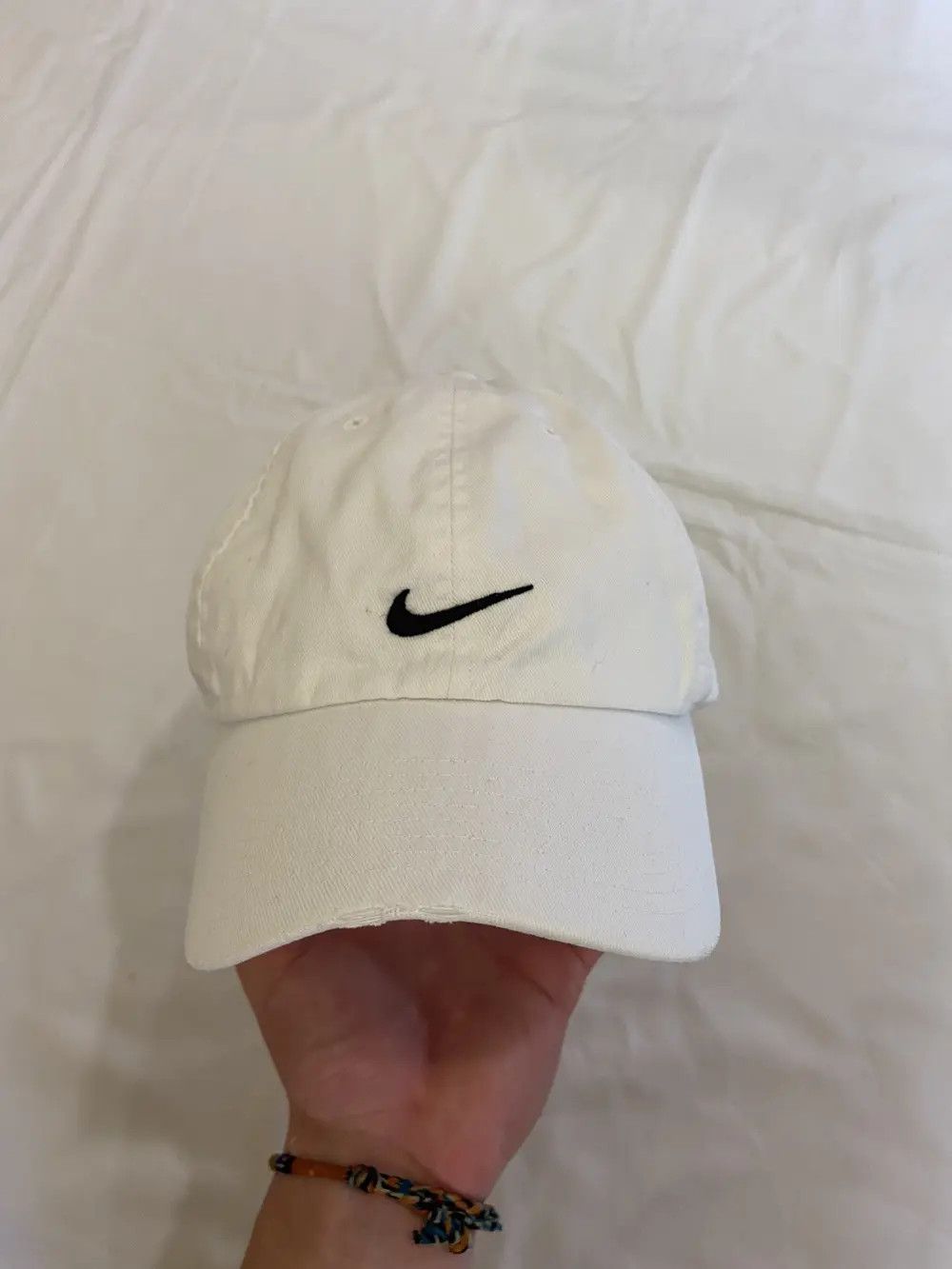Nike VINTAGE 90’S NIKE SWOOSH HAT CAP Y2K JAPANESE SKATE DRILL Size ONE SIZE - 8 Thumbnail