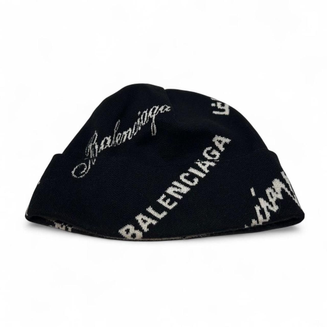 Balenciaga Balenciaga LogoMania All Over Knitted Beanie Size ONE SIZE - 2 Thumbnail