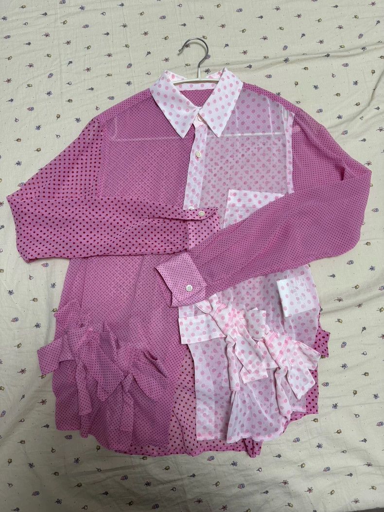Comme Des Garcons Polka dot bow shirt 2506-Nextarrow