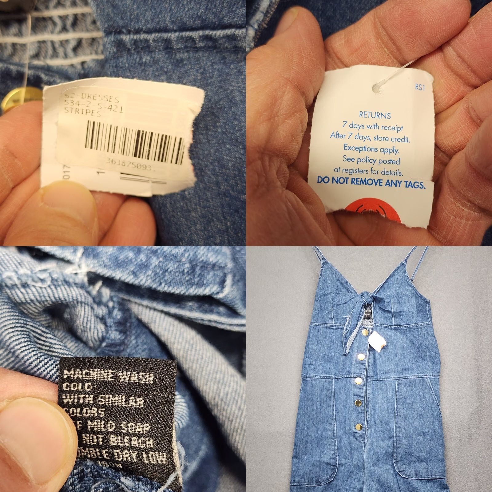 Vintage Toxik3 Denim Overalls Jumpsuit Womens Small Blue Jean Cotton Blend Stretch NEW Overalls Jumpsuit Womens Small Blue Jeans Cotton Blend Stretch NEW Size 28" / US 6 / IT 42 - 8 Thumbnail