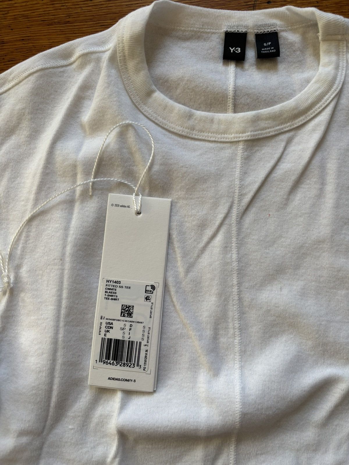 Y-3 Y-3 fitted white T-shirt, S/P, with tag, 100% cotton Size S / US 4 / IT 40 - 3 Thumbnail