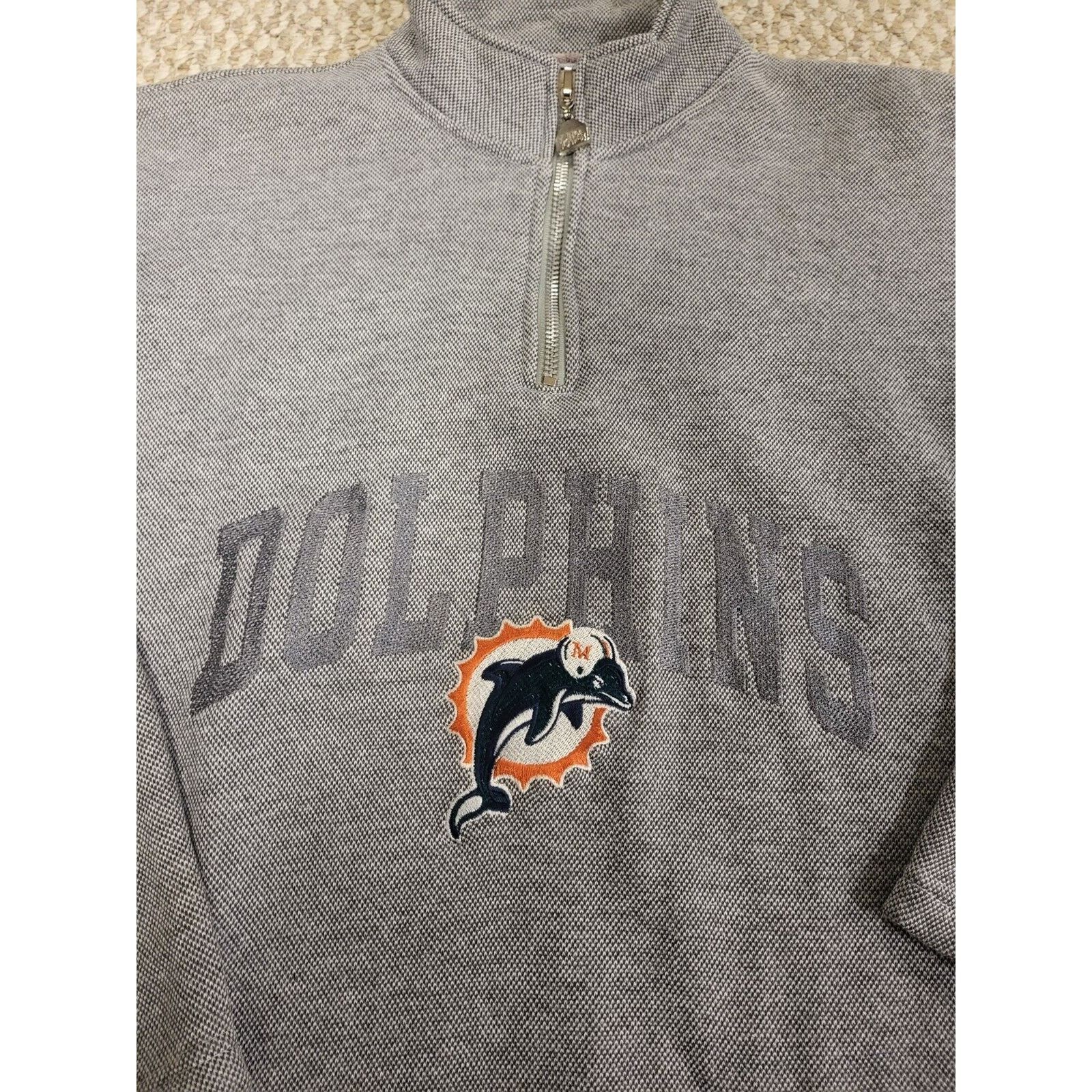 Pro Player Miami Dolphins Pro Player Embroidered 1/4 Zip Sweatshirt. Size US M / EU 48-50 / 2 - 2 Thumbnail