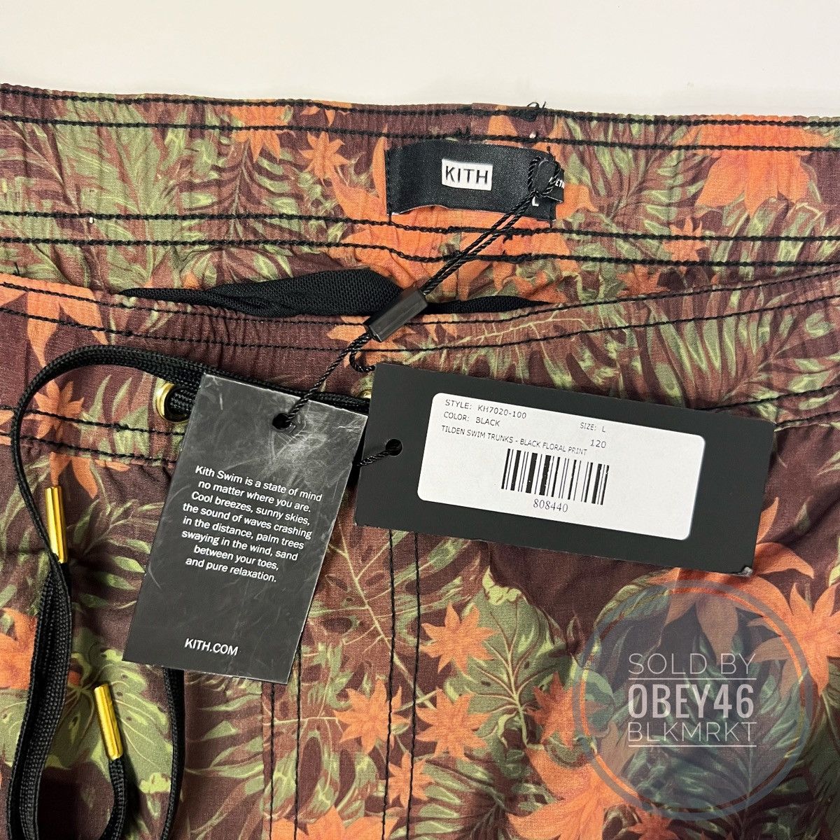 Kith KITH Tilden Swim Trunks Black Floral Print L Size US 34 / EU 50 - 3 Thumbnail