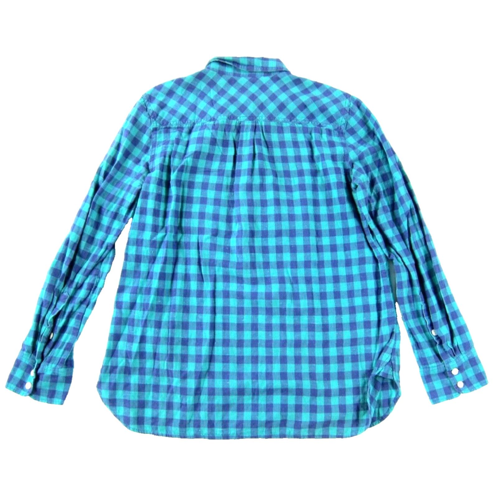 J.Crew J.CREW Blue Purple Plaid 100% Cotton Long Sleeve Collar Pullover Blouse Women 4 Size S / US 4 / IT 40 - 2 Thumbnail