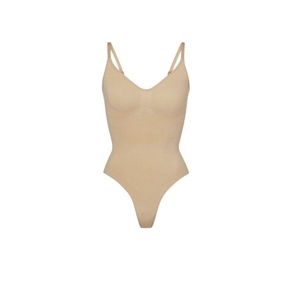 SKIMS SKIMS Seamless Sculpt Thong Bodysuit in Clay Size Medium NWO Size ONE SIZE - 4 Thumbnail