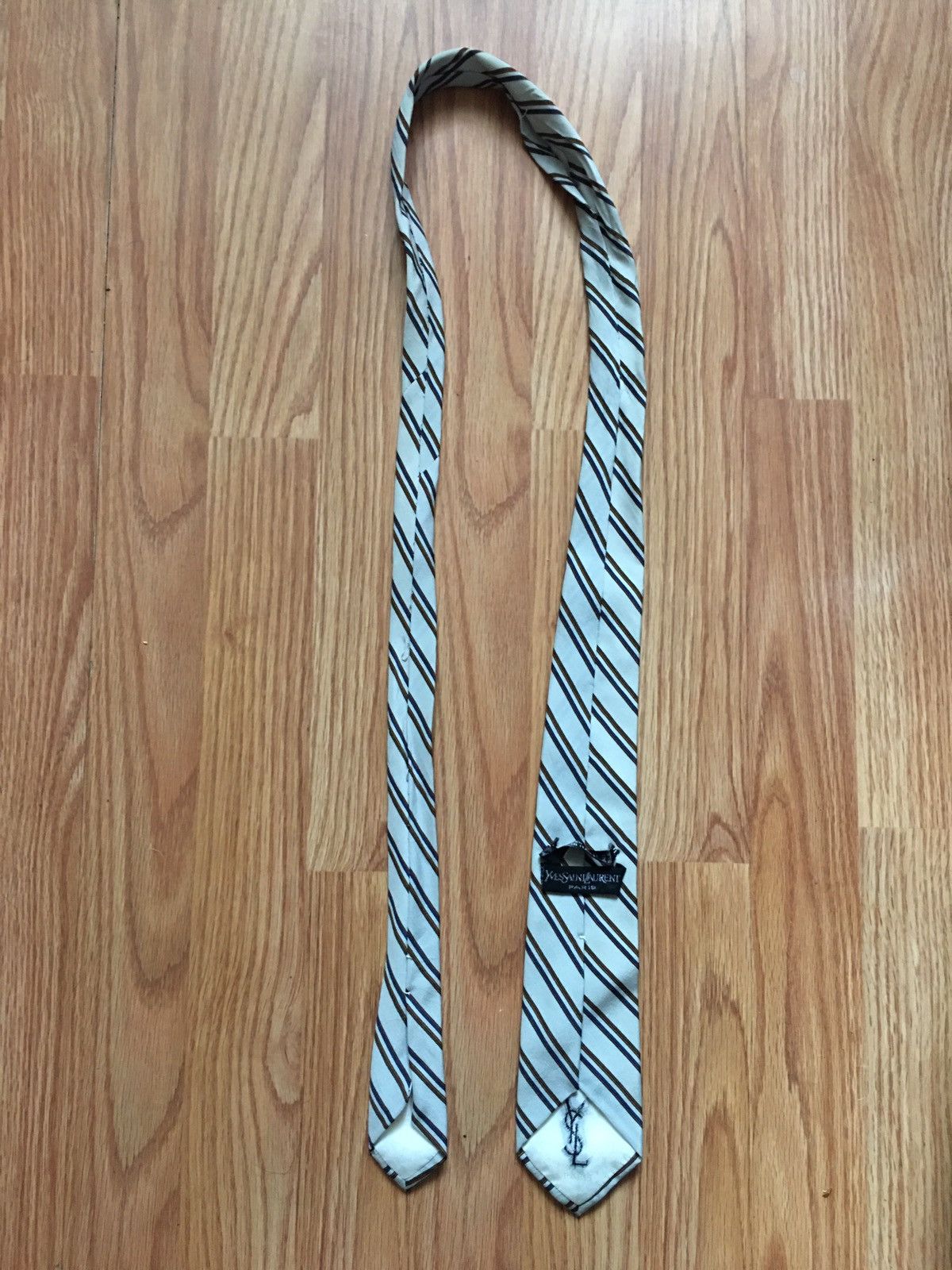 Yves Saint Laurent Yves Saint Laurent YSL Vintage Stripe Silk Mens Tie Size ONE SIZE - 6 Thumbnail
