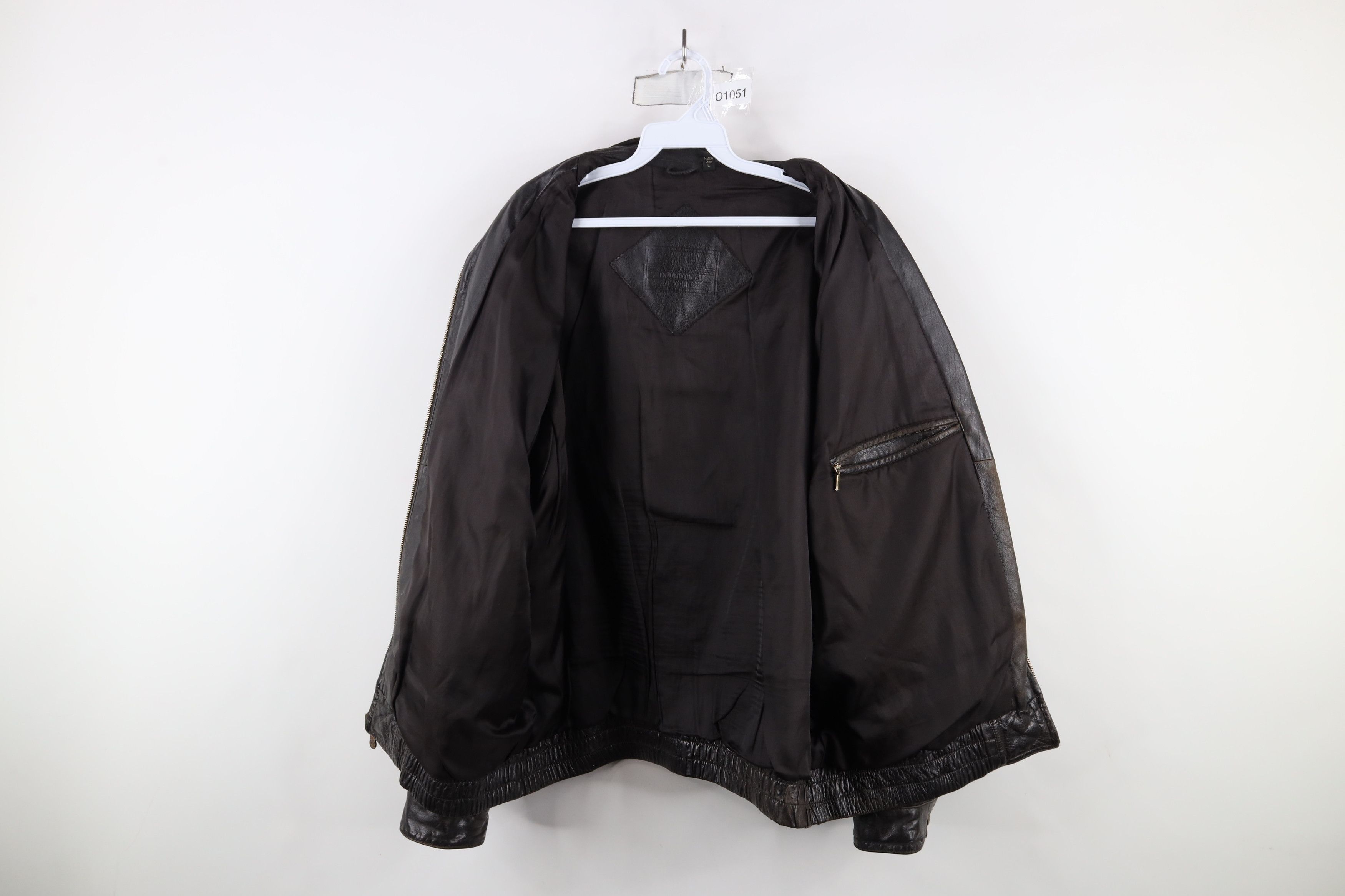 Vintage Vintage 90s Streetwear Leather Flight Bomber Jacket Brown Size US L / EU 52-54 / 3 - 9 Thumbnail