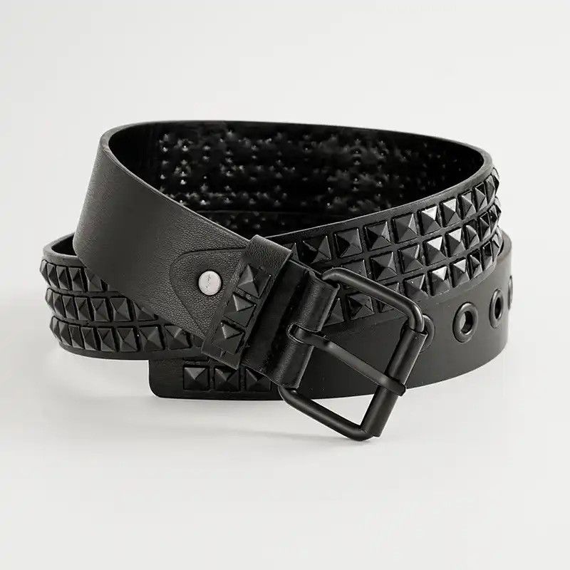 Leather Senior Rivets Punk Style Belt Size ONE SIZE - 1 Thumbnail