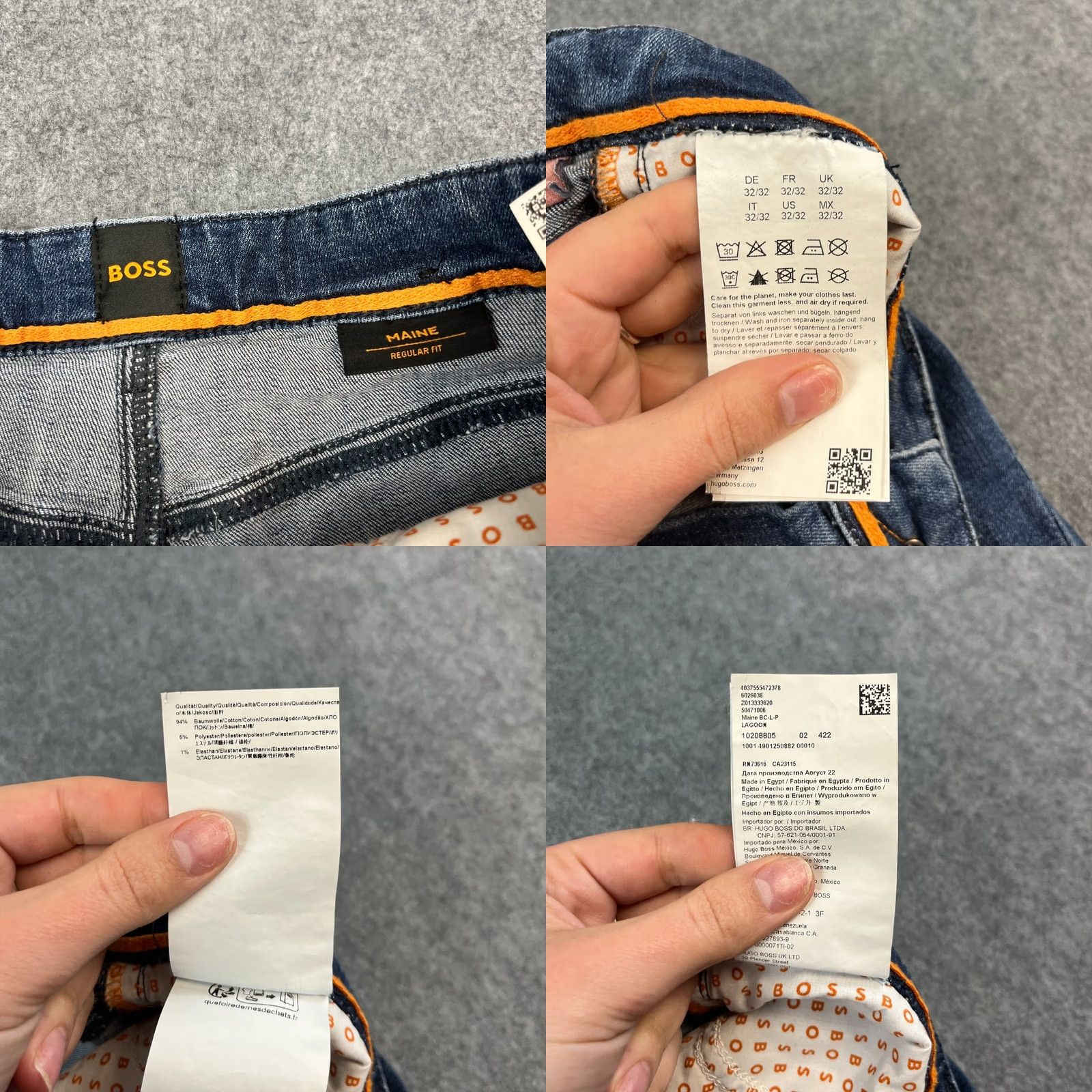 Hugo Boss HUGO BOSS Jeans Tapered Men 32 Regular Stretch 5-Pocket Denim Blue Maine Mid Wash Cotton Polyester Elastan Size US 32 / EU 48 - 8 Thumbnail