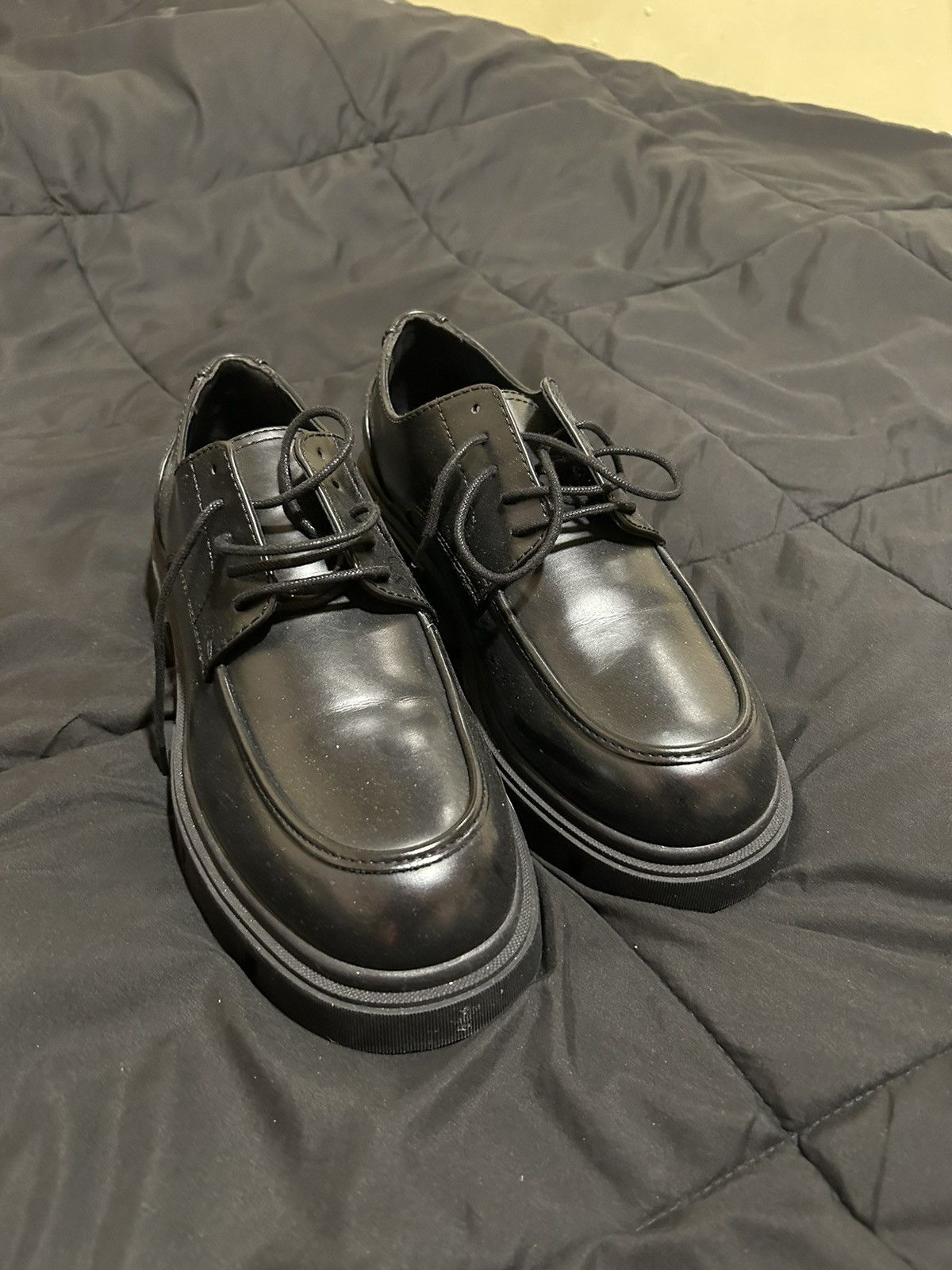 Zara Zara black leather boots Size US 12 / EU 45 - 1 Thumbnail