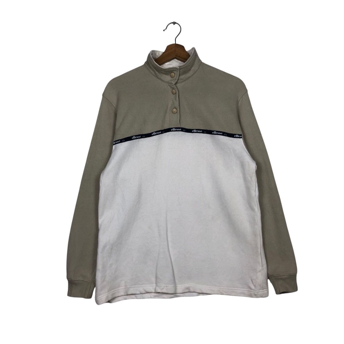 Ellesse × Japanese Brand × Vintage 📌Vintage Half Button Collar Ellesse Streetwear Size US L / EU 52-54 / 3 - 2 Thumbnail
