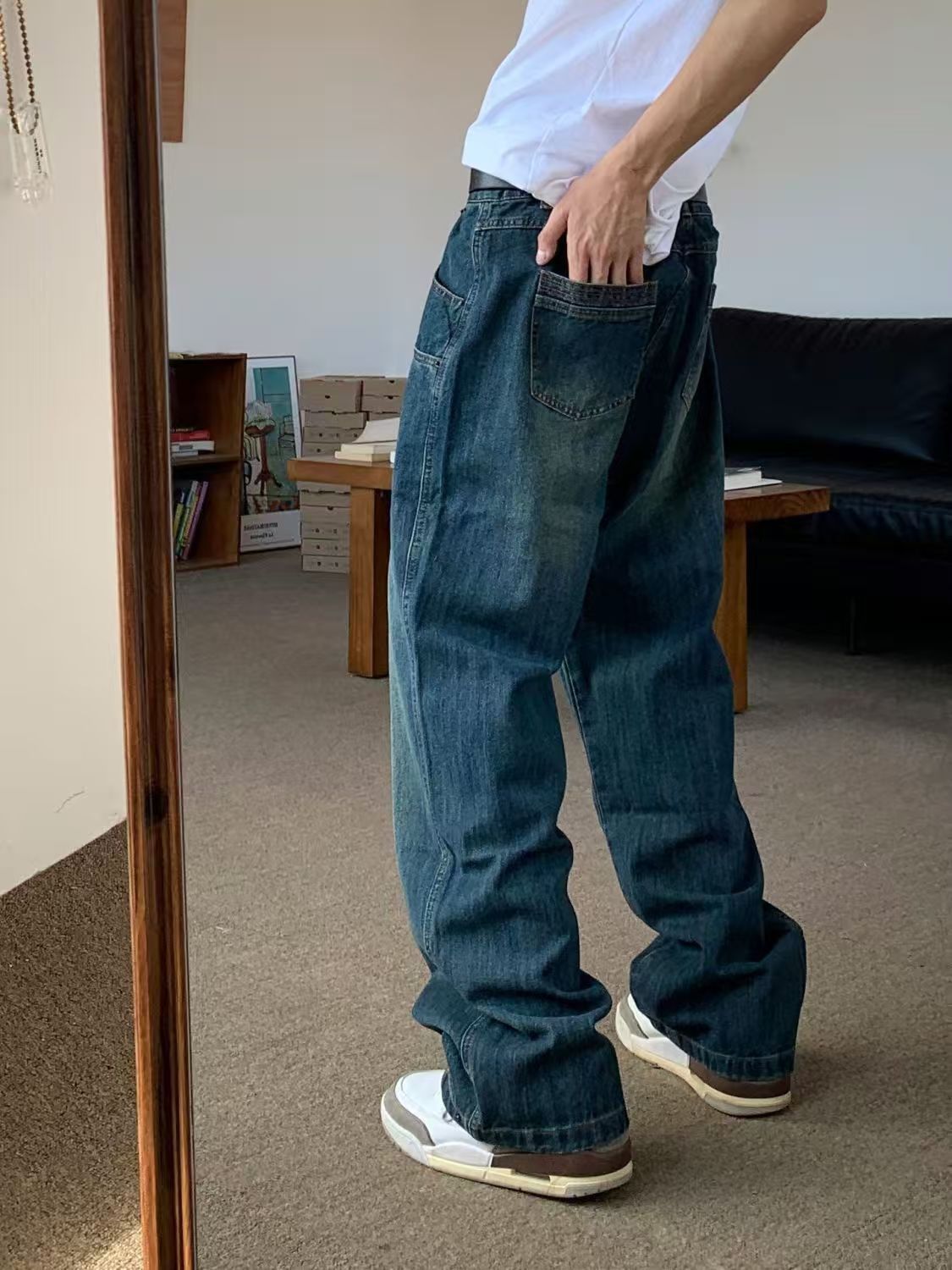 Japanese Brand × Vintage Blue high street washed straight loose versatile jeans Size US 32 / EU 48 - 4 Thumbnail