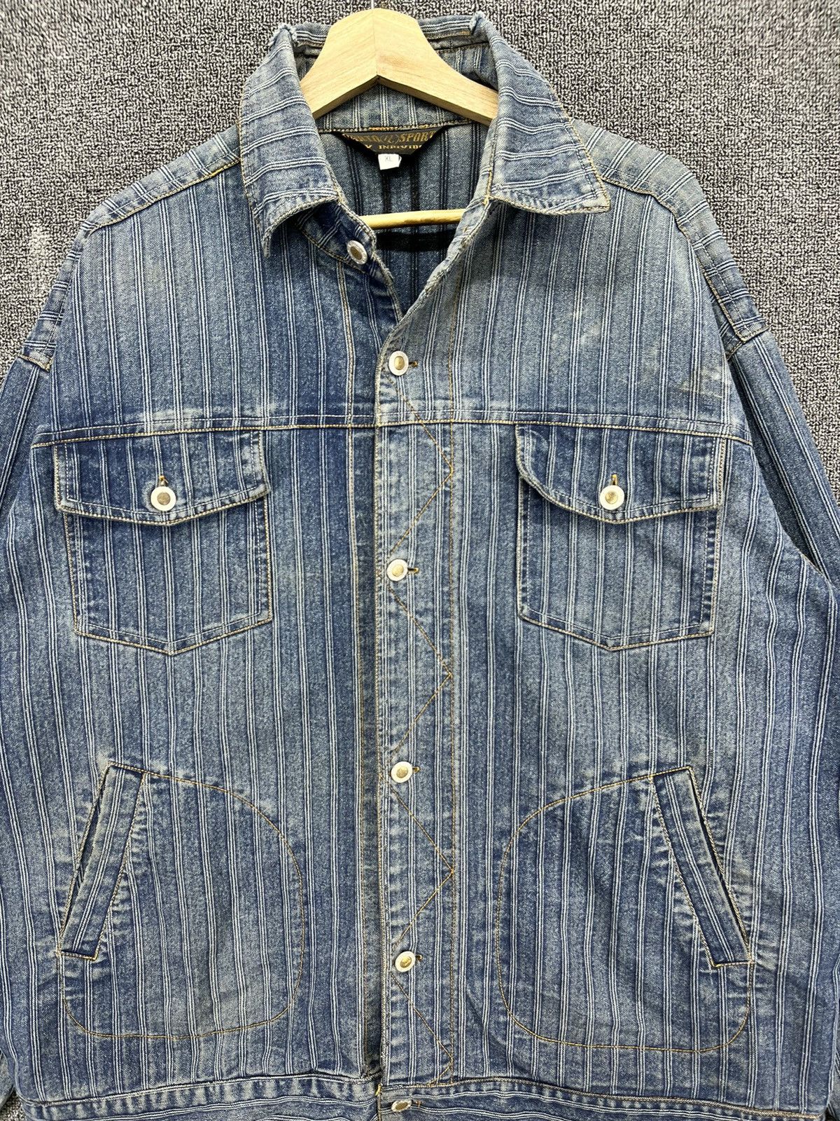 Japanese Brand Vintage Parto Sport Jeans Rare Design Denim Jacket Size US XL / EU 56 / 4 - 5 Thumbnail