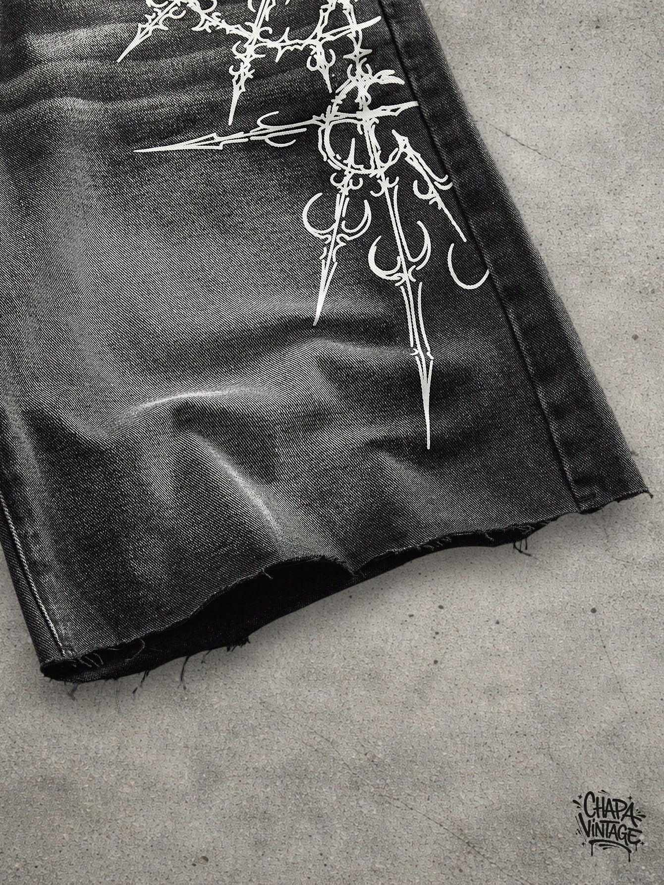 Japanese Brand Washed goth denim shorts Size US 32 / EU 48 - 3 Thumbnail