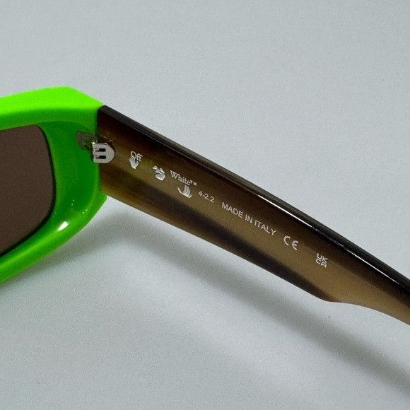 Off-White Off-White Lucio Sunglasses Green Brown Size ONE SIZE - 4 Thumbnail