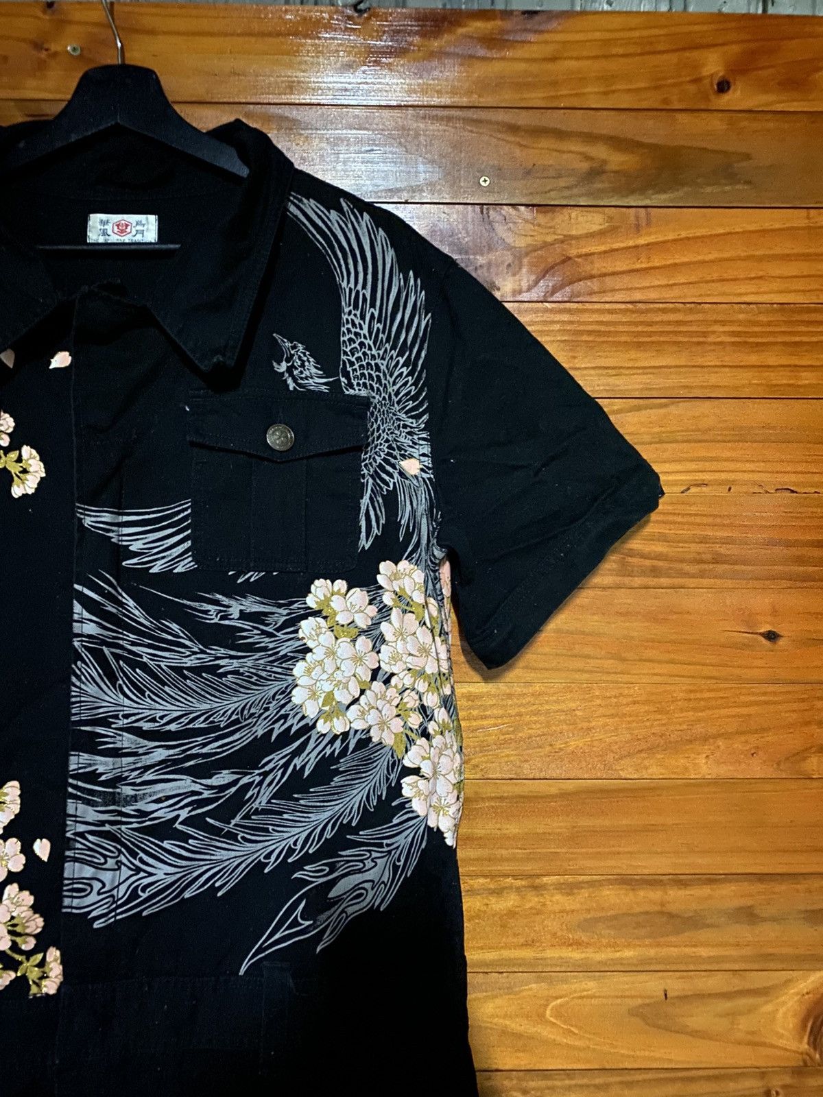 Japanese Brand Japanese Traditional Embroidered Phoenix Sakura Short-Sleeve Size US 40 / EU 56 - 6 Thumbnail