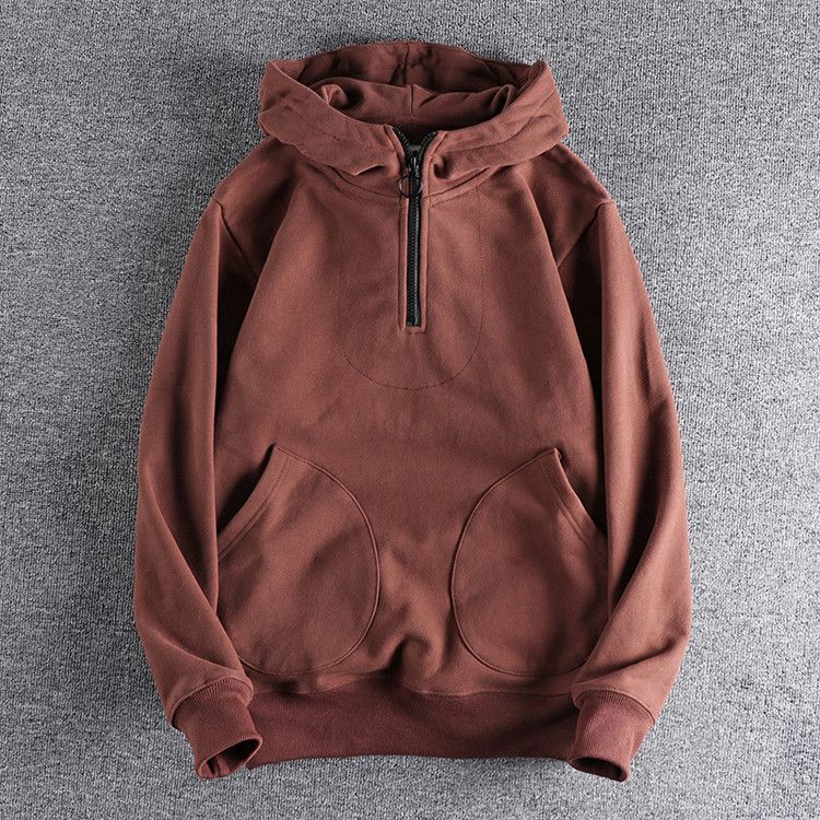 Japanese Brand × Vintage Red Velvet Thickening Half Zipper Hoodie Jacket Size US M / EU 48-50 / 2 - 2 Thumbnail