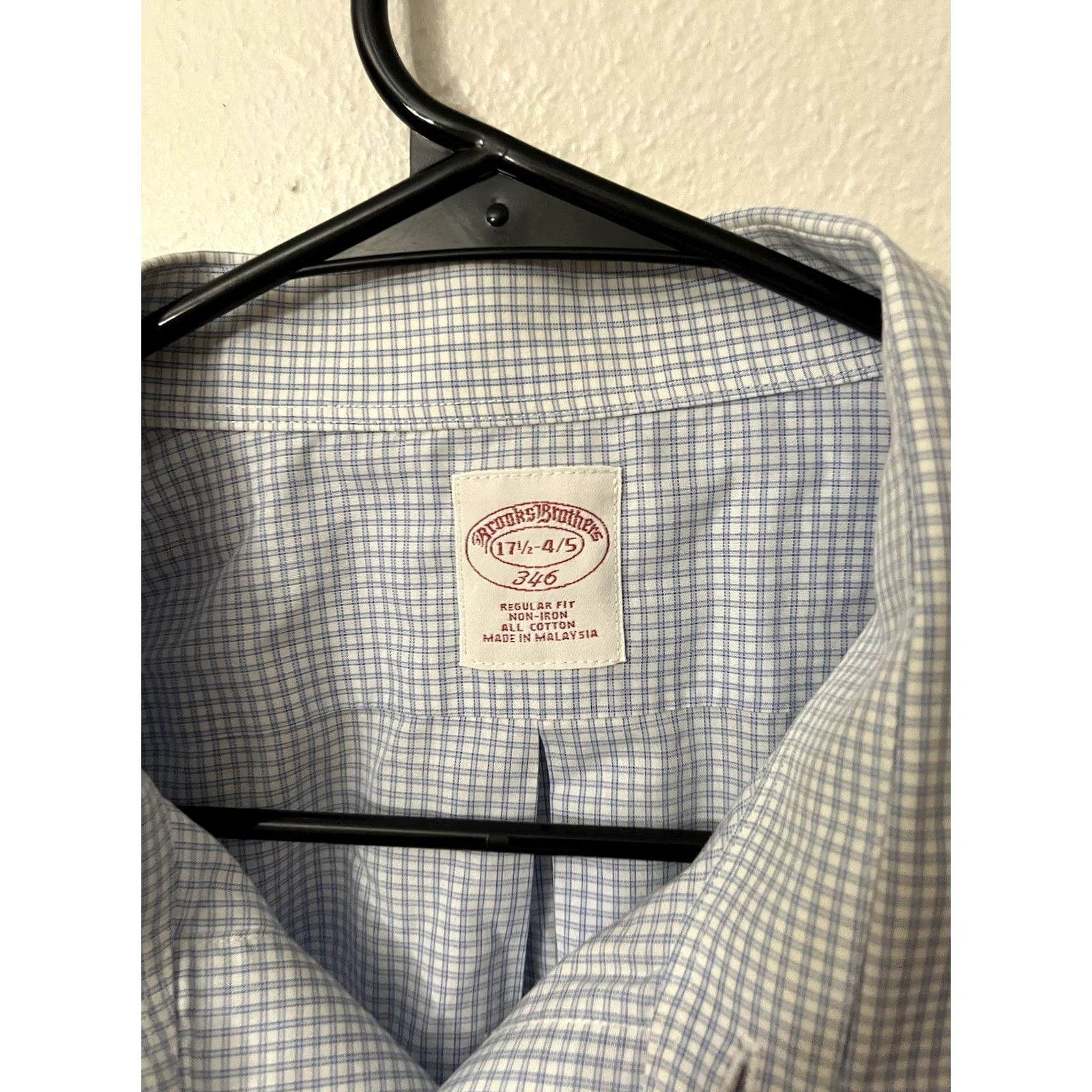 Brooks Brothers VINTAGE Brooks Brothers 346 Shirt Mens 17-4/5 Blue White Gingham Check L/S Size US XXL / EU 58 / 5 - 3 Thumbnail