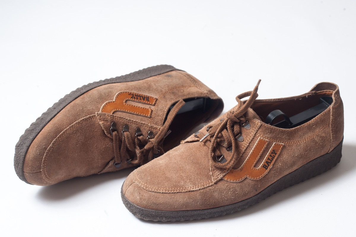 BALLY Mens Brown Suede Leather Sneakers Size 9 1/2 E