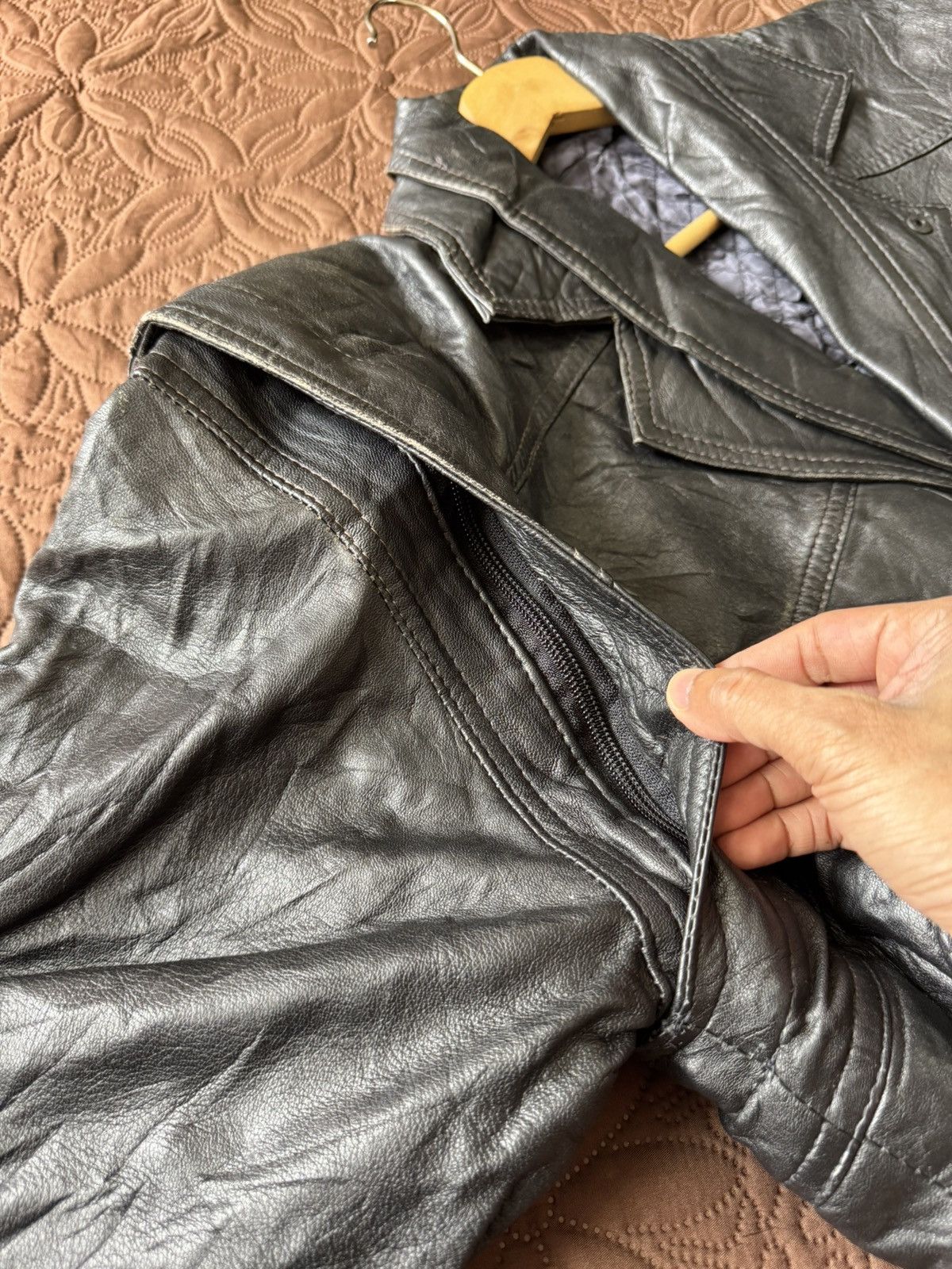 If Six Was Nine Vintage 90s MARPEL LEATHER DOUBLE COLLAR JACKET MOTORCYCLE Size US M / EU 48-50 / 2 - 12 Thumbnail