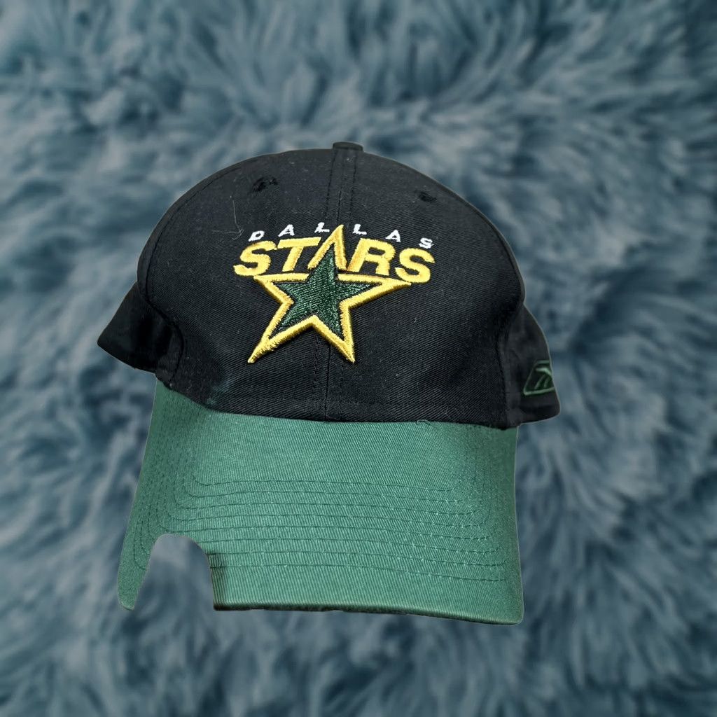 Reebok VINTAGE Dallas Stars Reebok CCM Black Snapback Hat One Size Men Black 90s NHL Hockey Strapback Stars Mens Size ONE SIZE - 1 Thumbnail