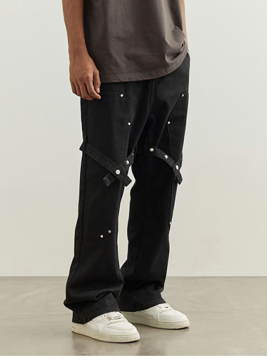 double knee carpenter utility flared jeans