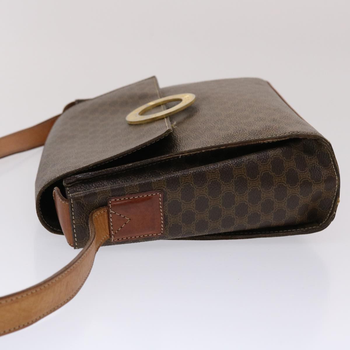 Celine CELINE Macadam Canvas Shoulder Bag Pvc Leather Brown Size ONE SIZE - 5 Thumbnail