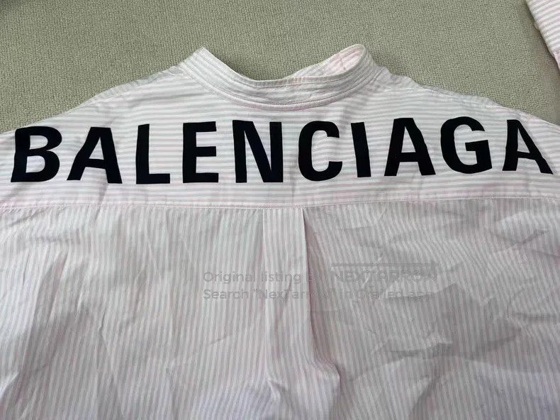 Balenciaga Balenciaga Back Logo Striped Swing Shirt Size XXS / US 00 / IT 34 - 3 Thumbnail