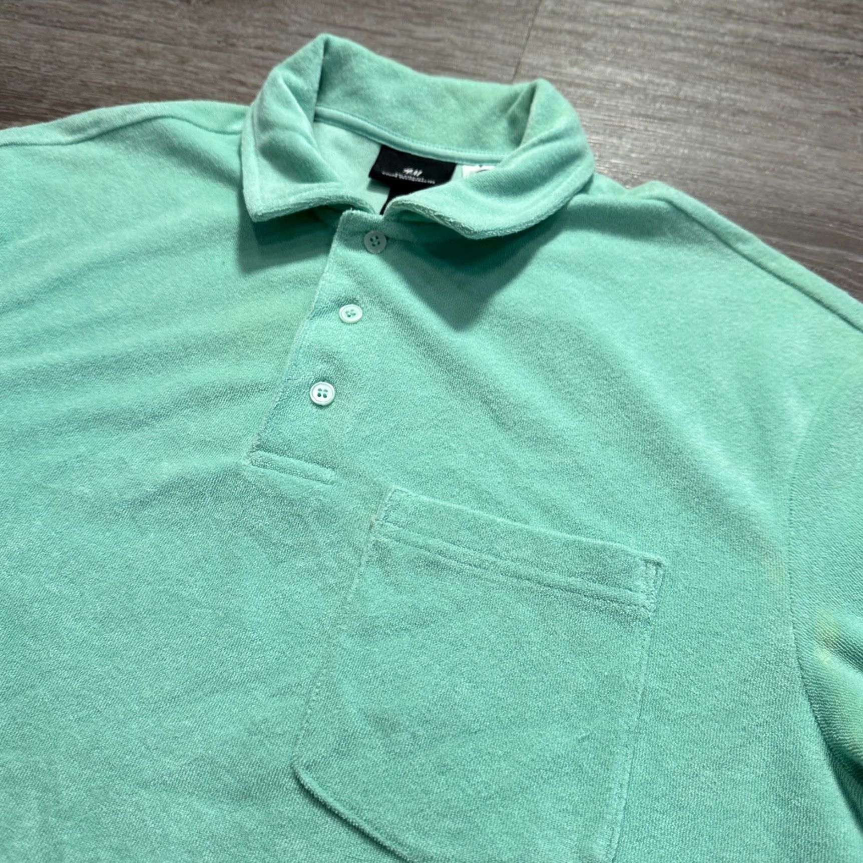 H&M H&M Polo Shirt Mens Small Green Terry Cloth Beach Pocket Water Casual Lounge Shirt Polo Men Small Green Terry Beach Casual Lounge Size US S / EU 44-46 / 1 - 2 Thumbnail