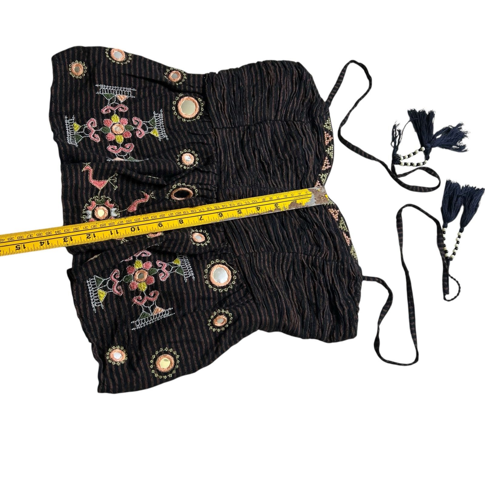 Free People Free People Sweet Safari Black Brown Peplum Halter Top Sz SP Size S / US 4 / IT 40 - 7 Thumbnail