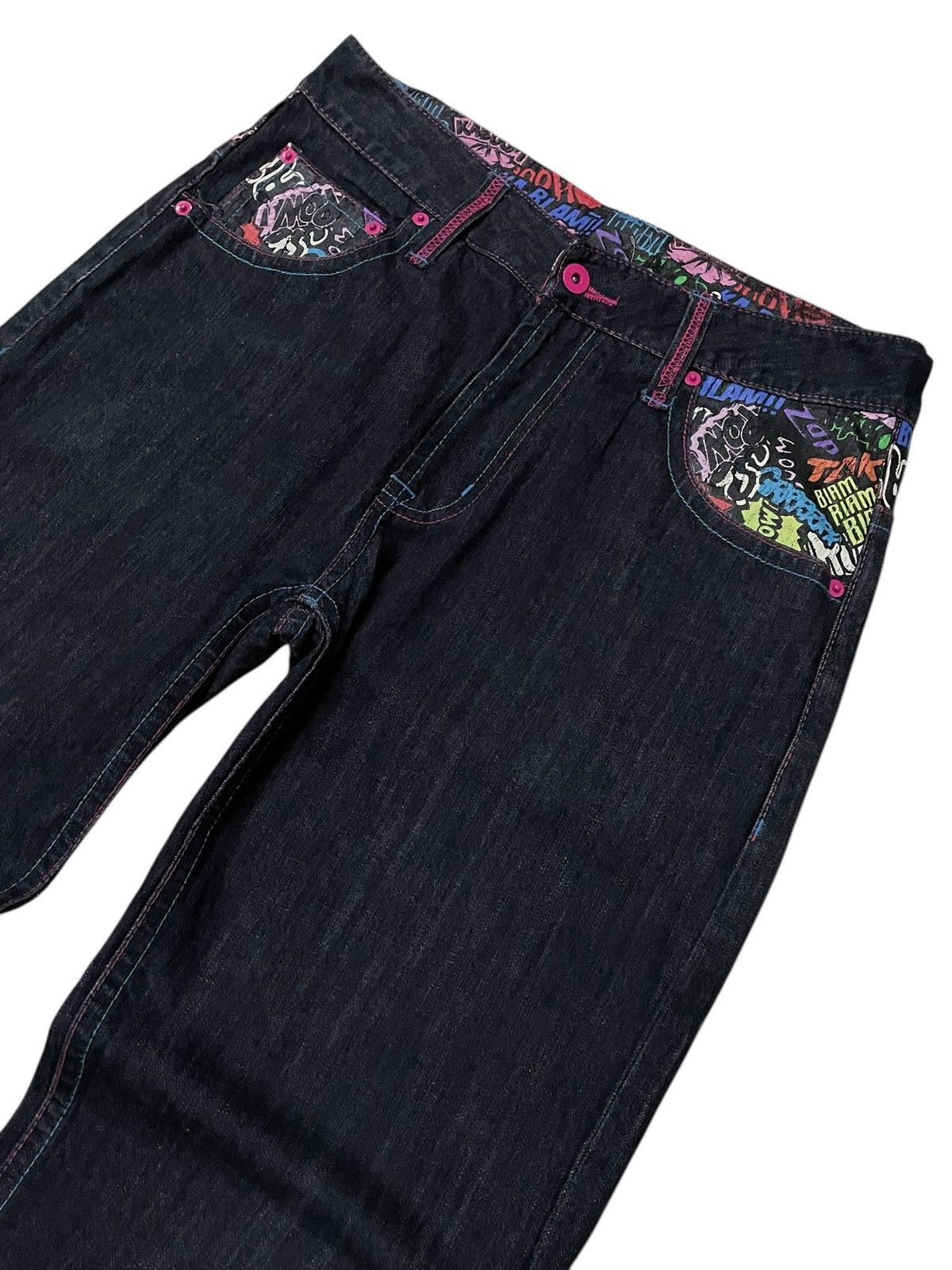 KOJIMA GENES × Red Monkey Clone Devgru Japan Comic Art Evisu Style Loose Jeans Size US 30 / EU 46 - 13 Thumbnail