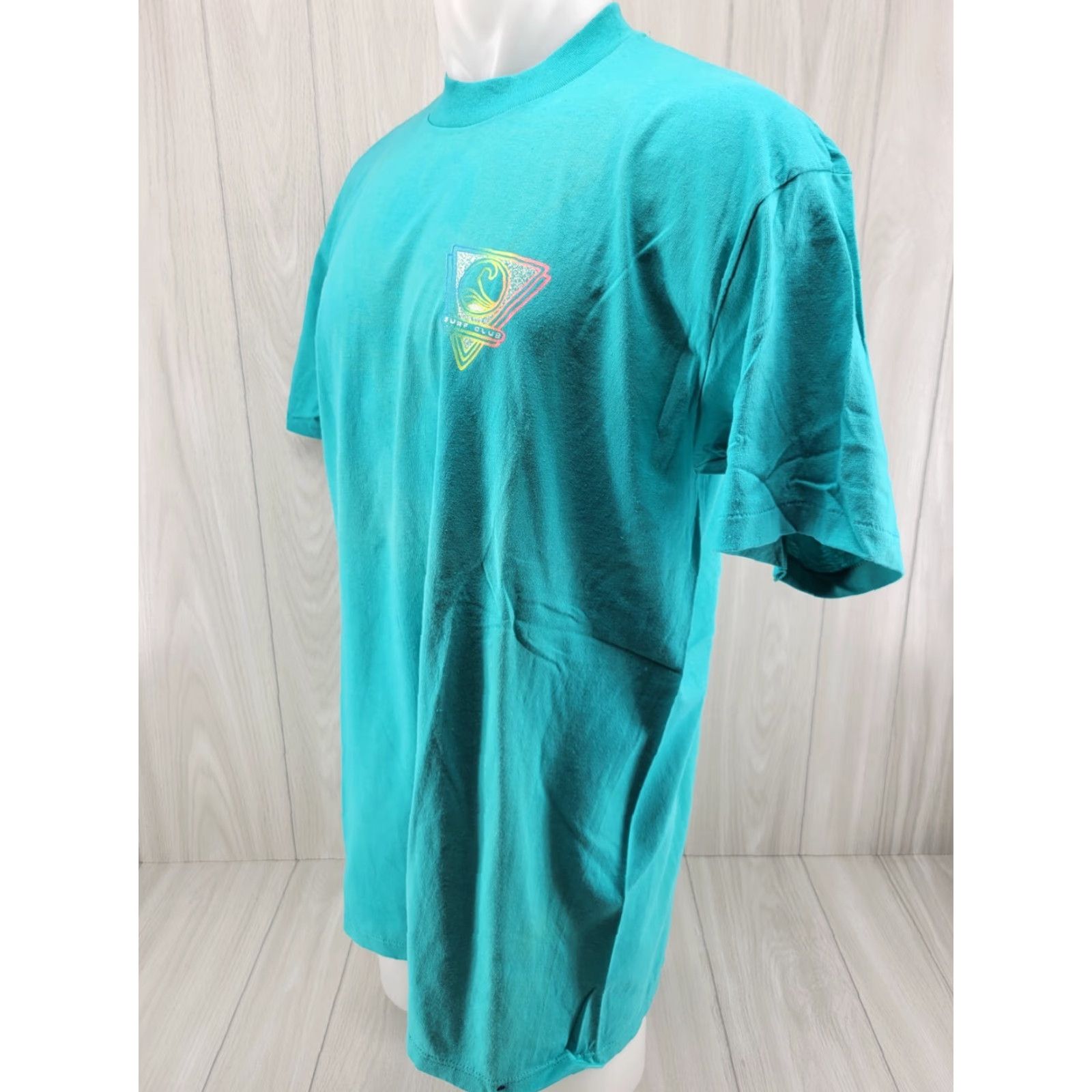 Vintage VINTAGE 1988 St. Thomas Surf Club Shirt XL Green 80s Surfwear Men T-Shirt Single Stitch Mens Size US XL / EU 56 / 4 - 3 Thumbnail