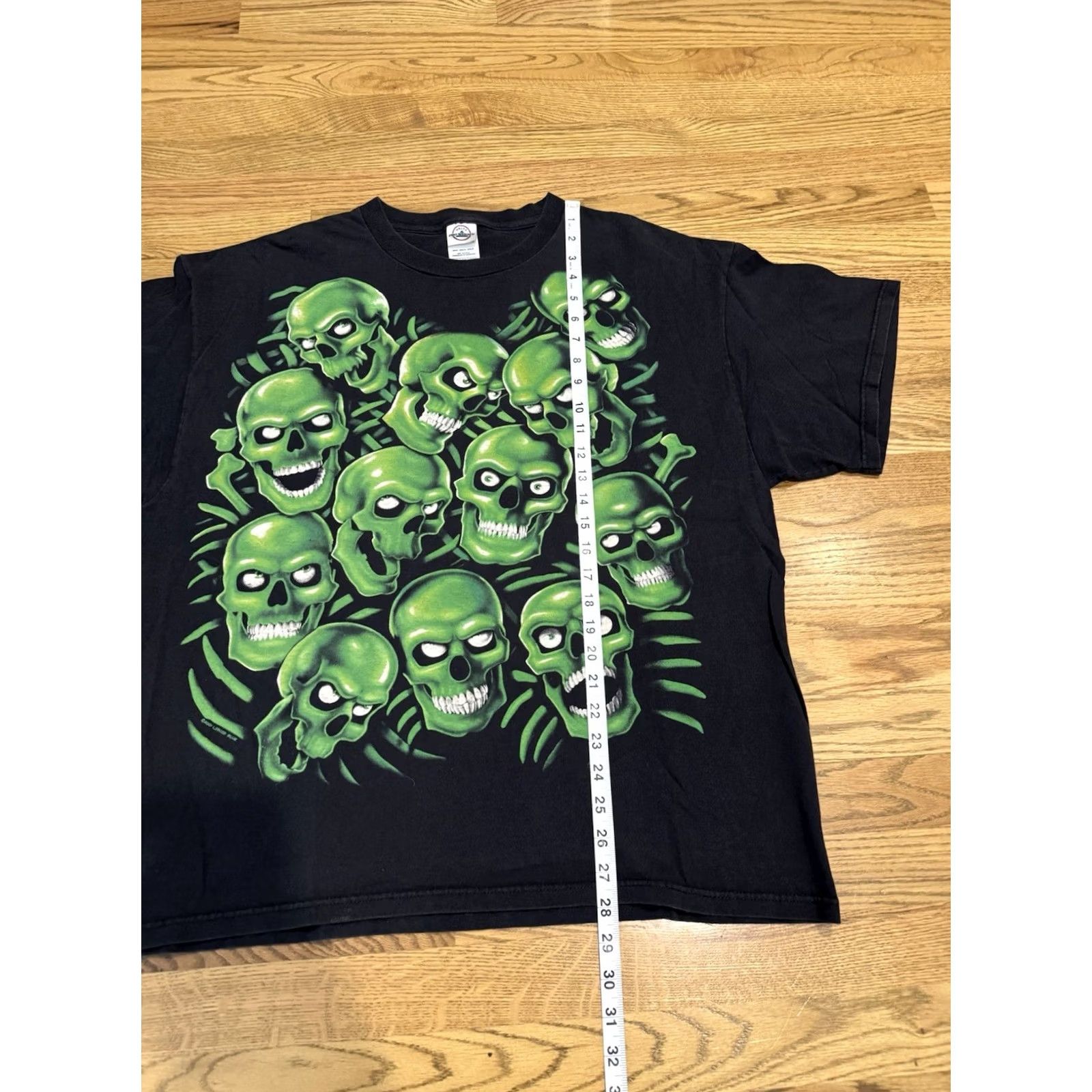 Delta VINTAGE Delta T Shirt Mens XL Black 90s Grunge Skull Bones Pile Liquid Blue Shirt Size US XL / EU 56 / 4 - 3 Thumbnail