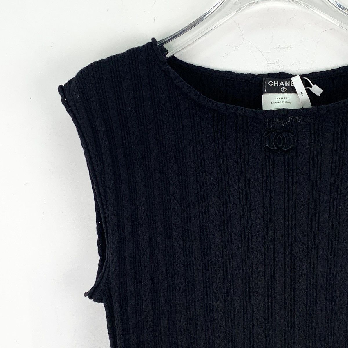 Chanel Chanel Black Double C Sleeveless Knit Vest K26WX Size M / US 6-8 / IT 42-44 - 3 Thumbnail