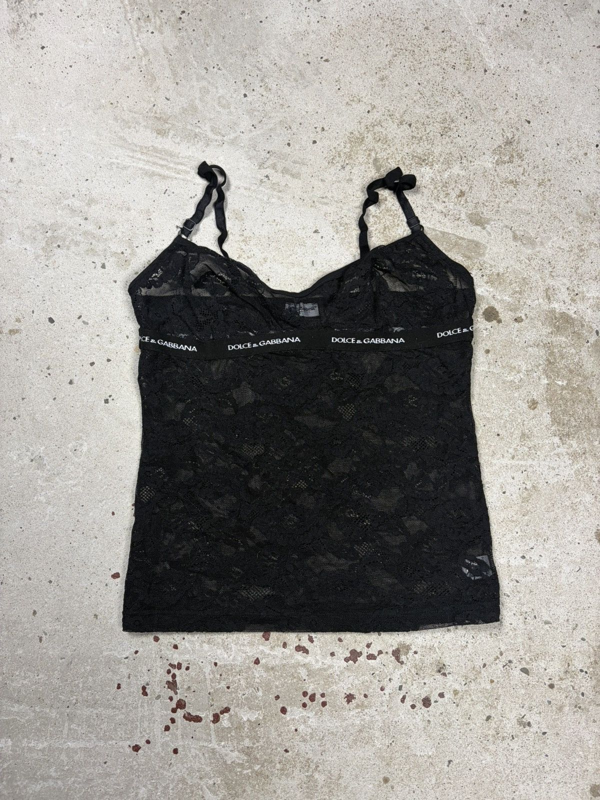 Dolce & Gabbana Vintage 2000s Dolce & Gabbana Underwear Black Lace Top Logo Size M / US 6-8 / IT 42-44 - 1 Thumbnail