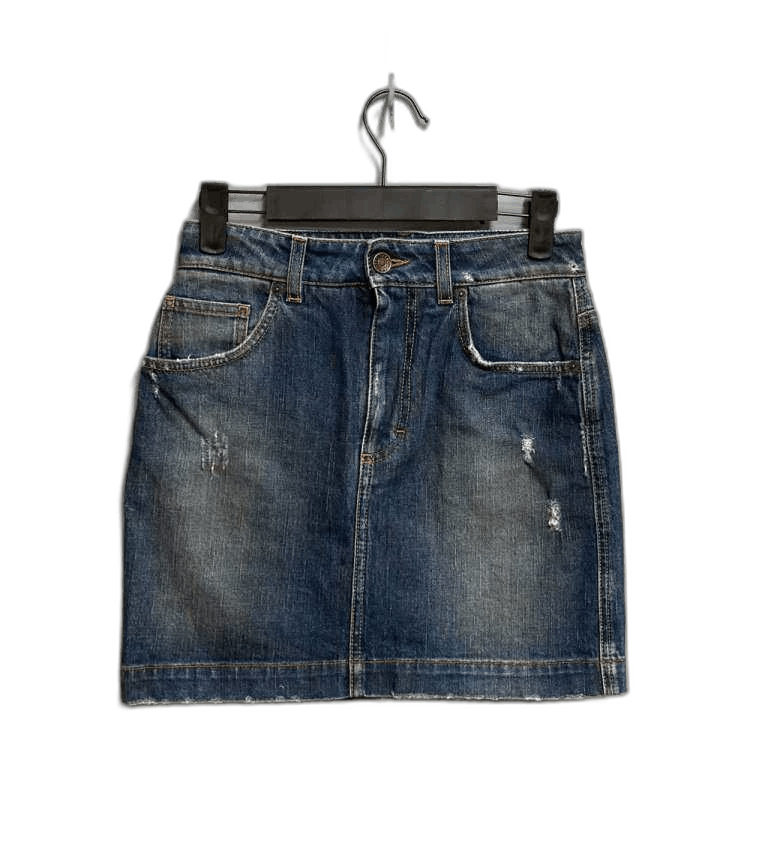 Dolce & Gabbana Dolce & Gabbana Distressed Denim Mini Skirt Size 38" / US 16 / IT 52 - 1 Thumbnail