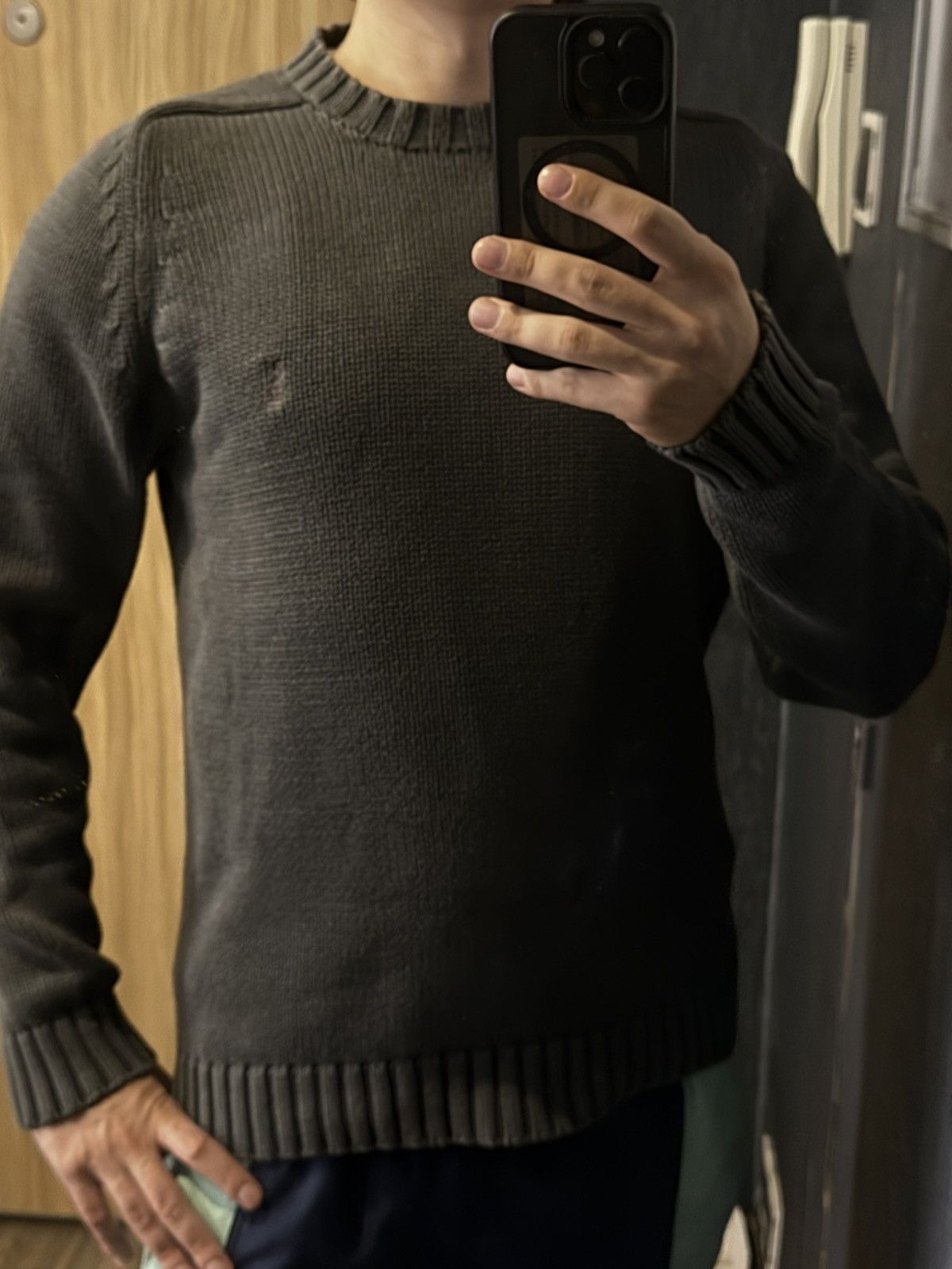 Yves Saint Laurent Heavy YSL Sweater Knit Dark Grey Thick Size US M / EU 48-50 / 2 - 18 Thumbnail