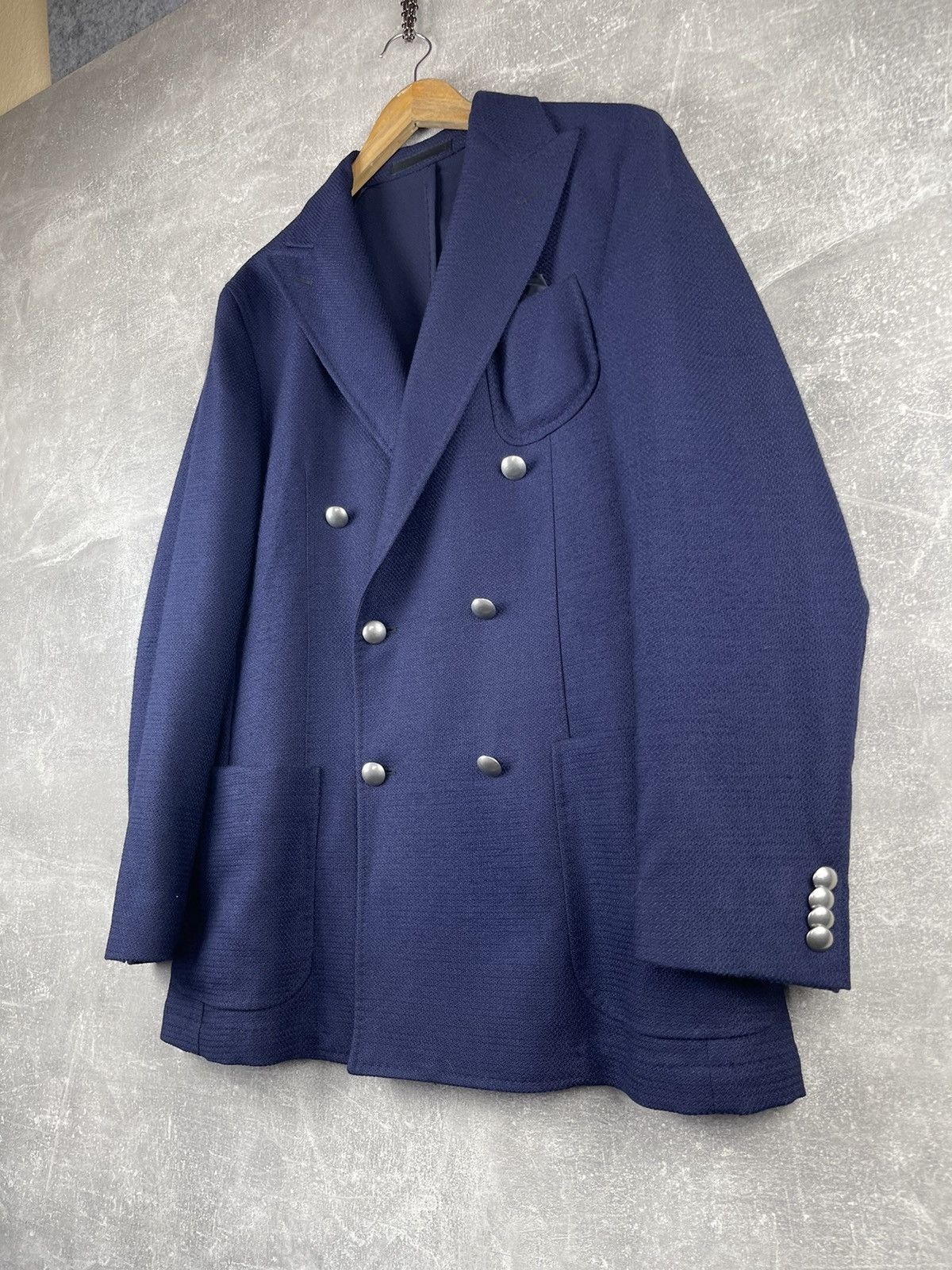 Boggi Boggi Milano Double Breasted Wool Blend Blazer Navy Size 52 Size US L / EU 52-54 / 3 - 2 Thumbnail