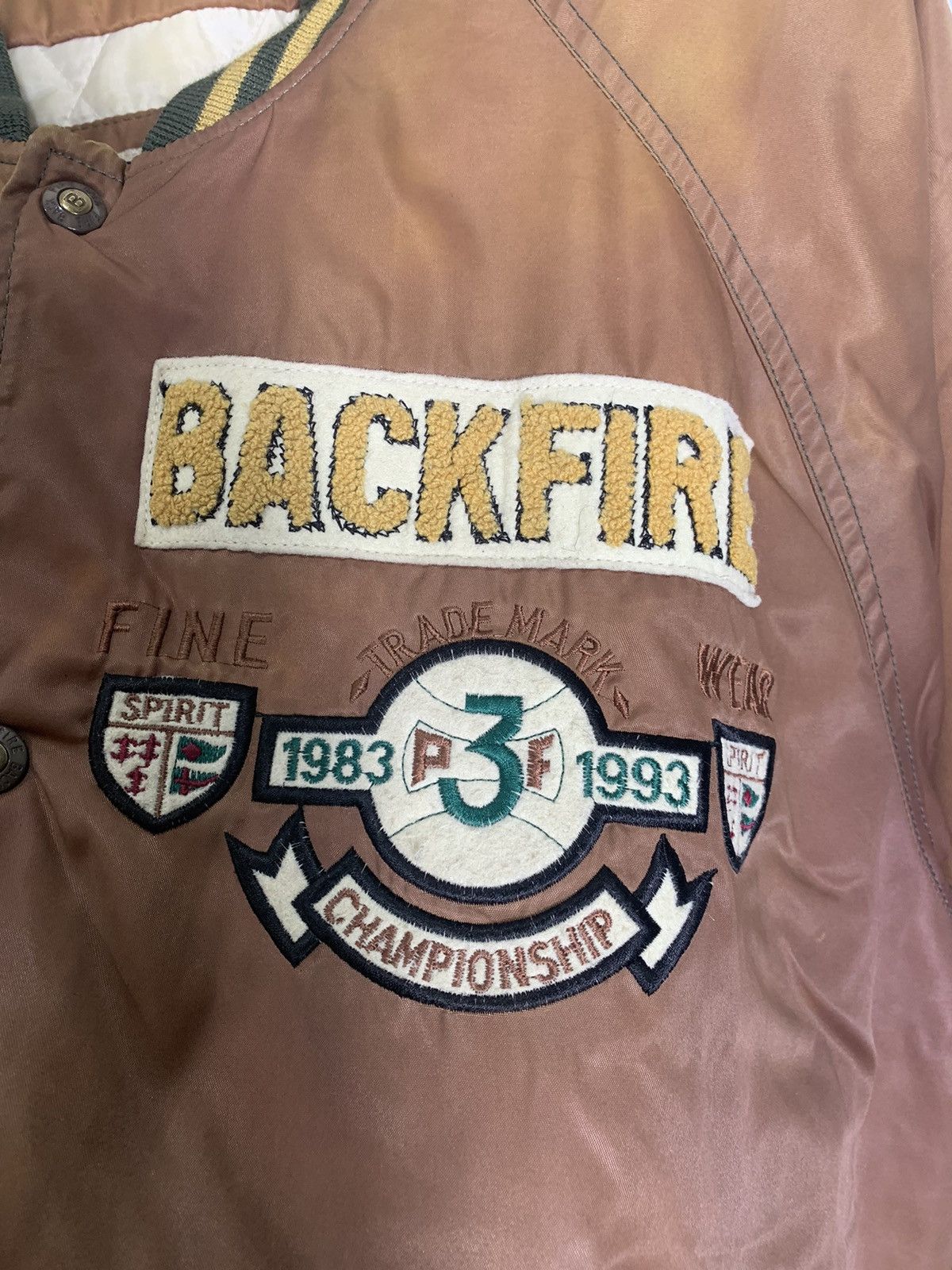 Vintage Vintage Back Fire Varsity jacket Oversized Size US XL / EU 56 / 4 - 6 Thumbnail