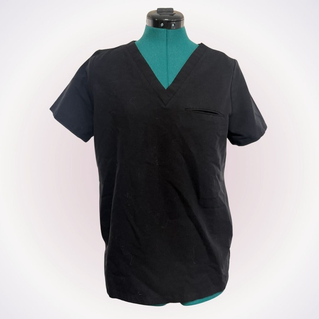 Other Mandala Black V-Neck Scrub Top | Sz S Size S / US 4 / IT 40 - 1 Thumbnail