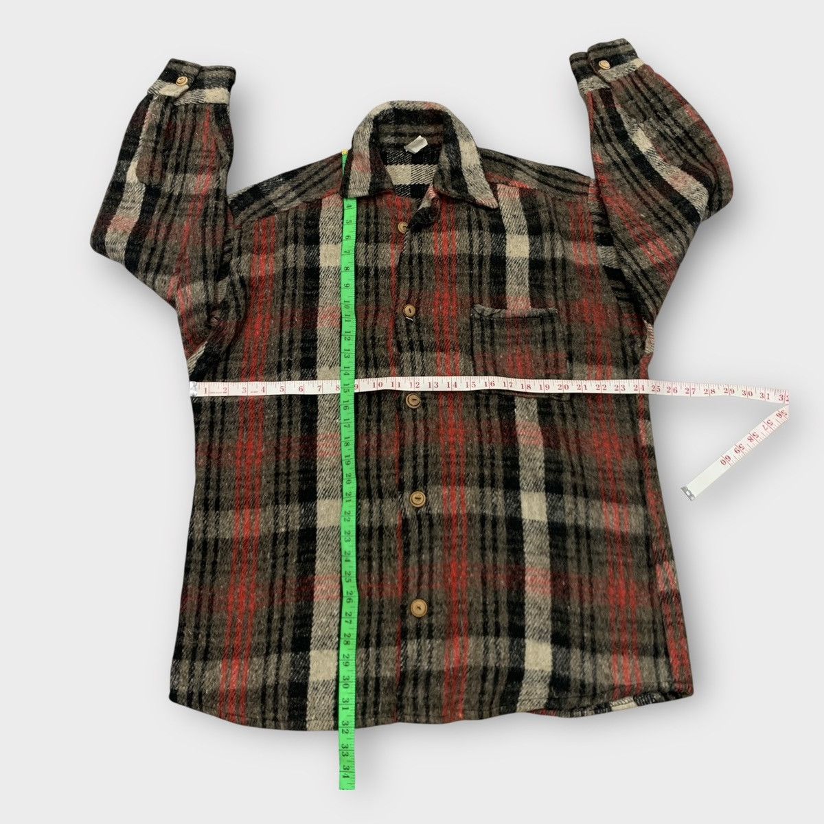 Vintage VINTAGE 90s PLAID BLANKET CHECKERED WOOL FLANNEL BUTTON UP Size US L / EU 52-54 / 3 - 7 Thumbnail