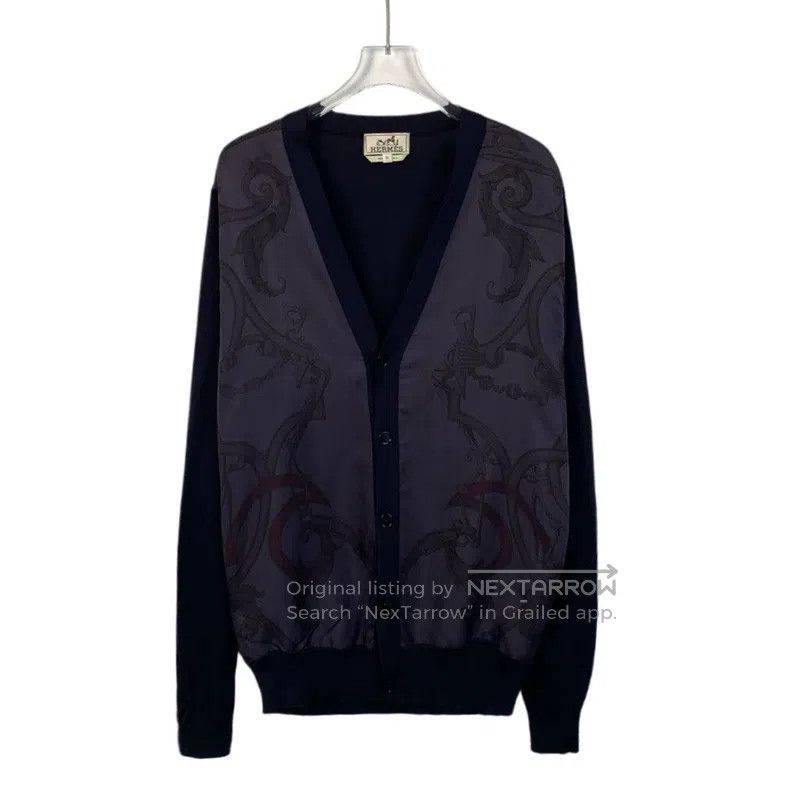 Hermes Hermes Purple pattern print V-neck single-breasted long-sl Size M / US 6-8 / IT 42-44 - 1 Thumbnail
