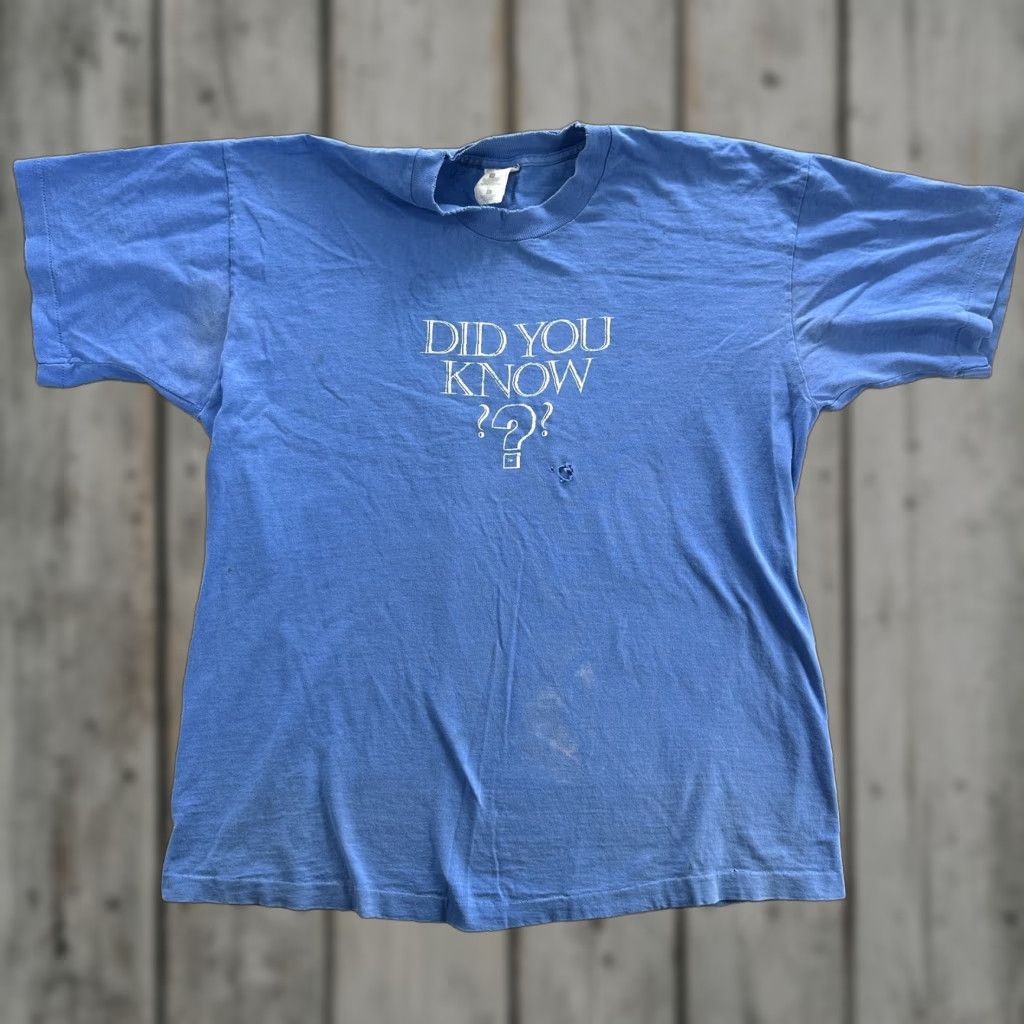 Fruit Of The Loom Vintage Fruit of the Loom Mens T-Shirt XL Blue History Educational 90s Graphic Size US XL / EU 56 / 4 - 1 Thumbnail