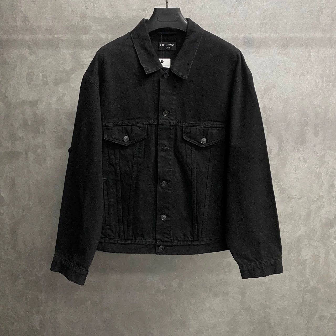 Balenciaga Balenciaga Black Green Glitter Logo Denim Jacket Size US M / EU 48-50 / 2 - 1 Thumbnail